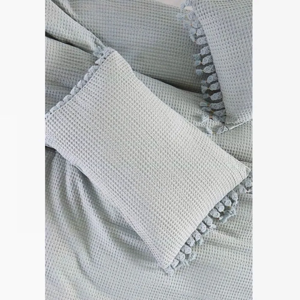 Anthropologie Arienne Textured Tassel Duvet Cover